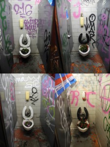 Cleveland Heights Kids - four toilets with flowers