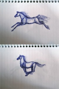 Josiane Keller - running horse sketch