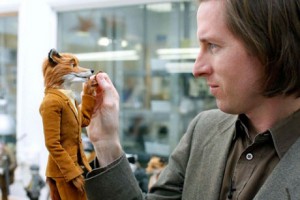 Vanity Fair - Wes Anderson checking Mr. Fox figure