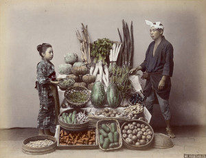 日下部金兵衛 Kusakabe Kimbei - vegetables - 1860-1900