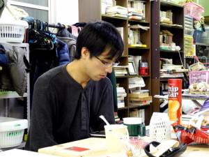 Josiane Keller - puppeteer Nobuhisa Kaneko at script reading